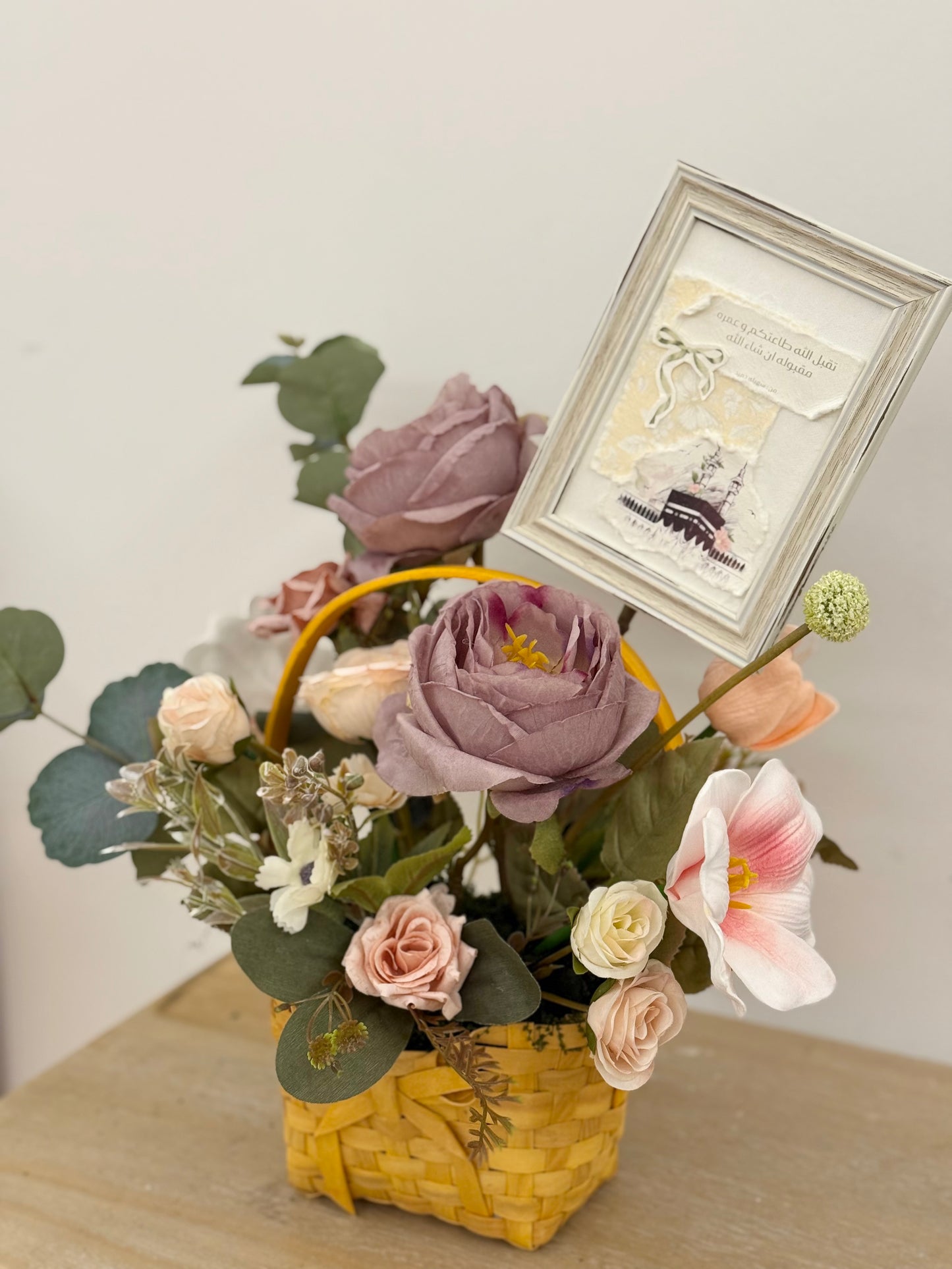 Small artificial flower basket