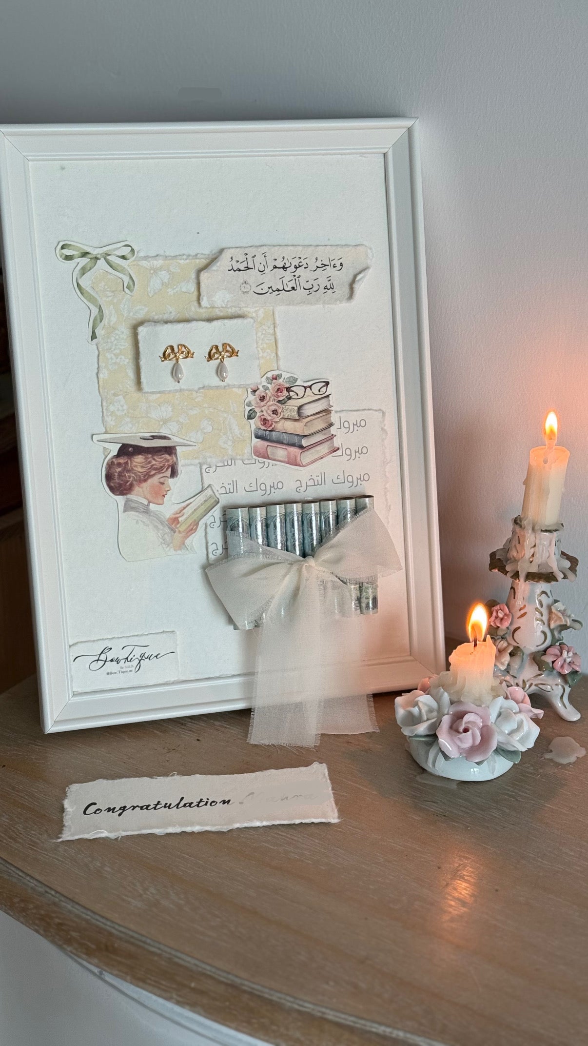 Framed gift wrapping girls graduation soft