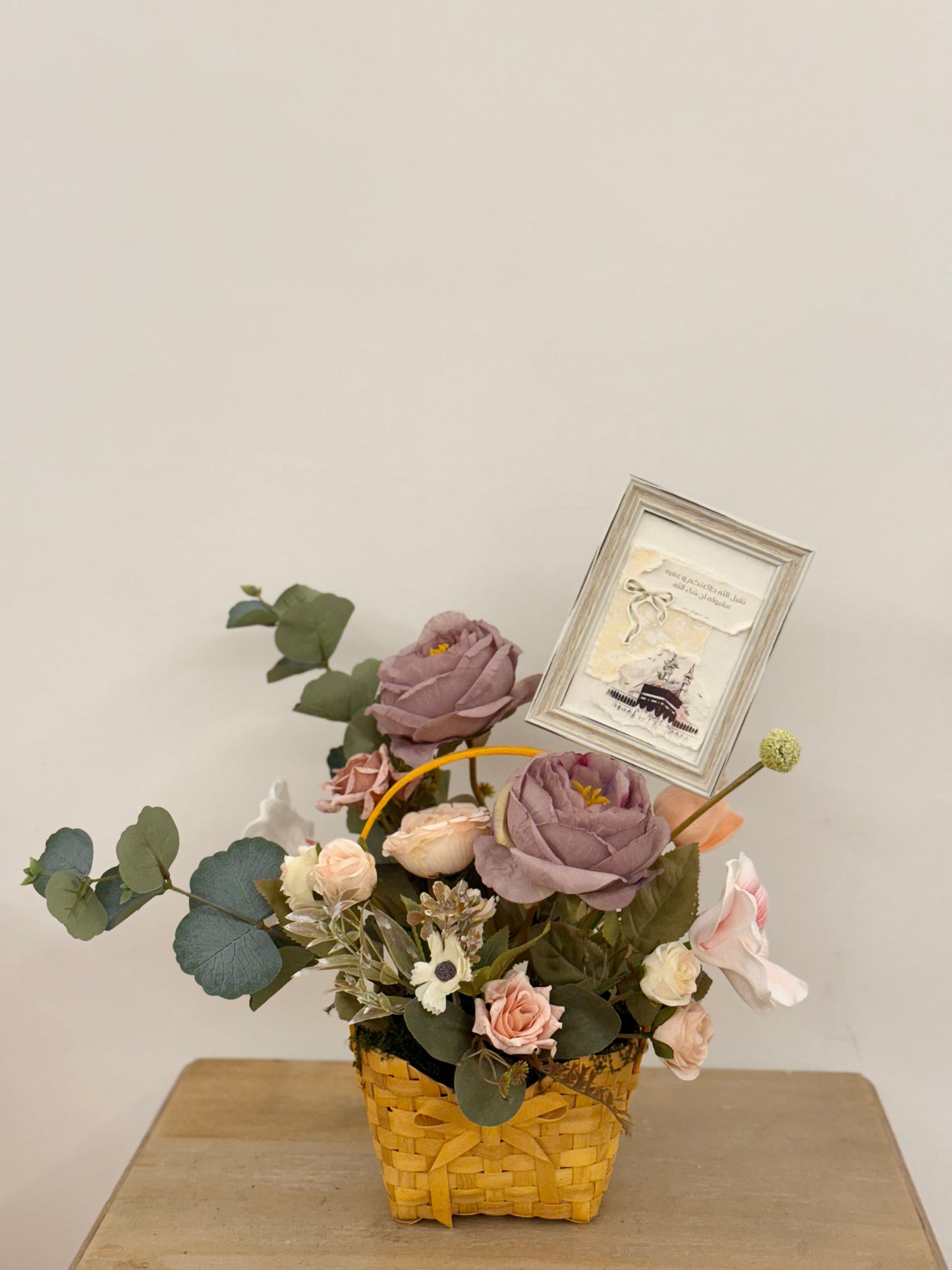 Small artificial flower basket