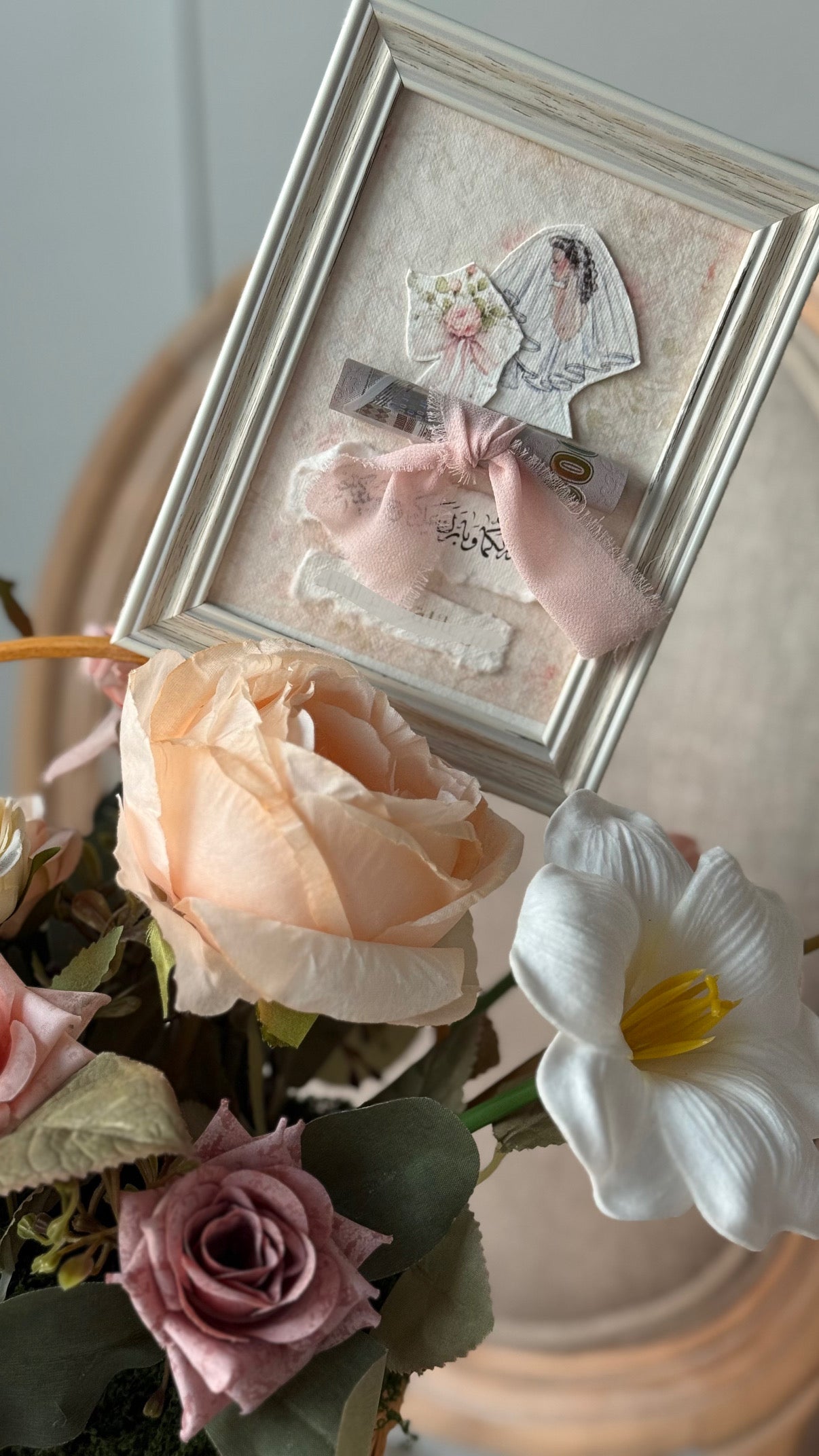 Small artificial flower basket