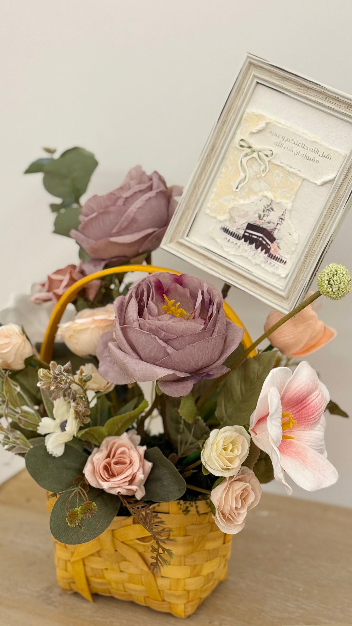 Small artificial flower basket