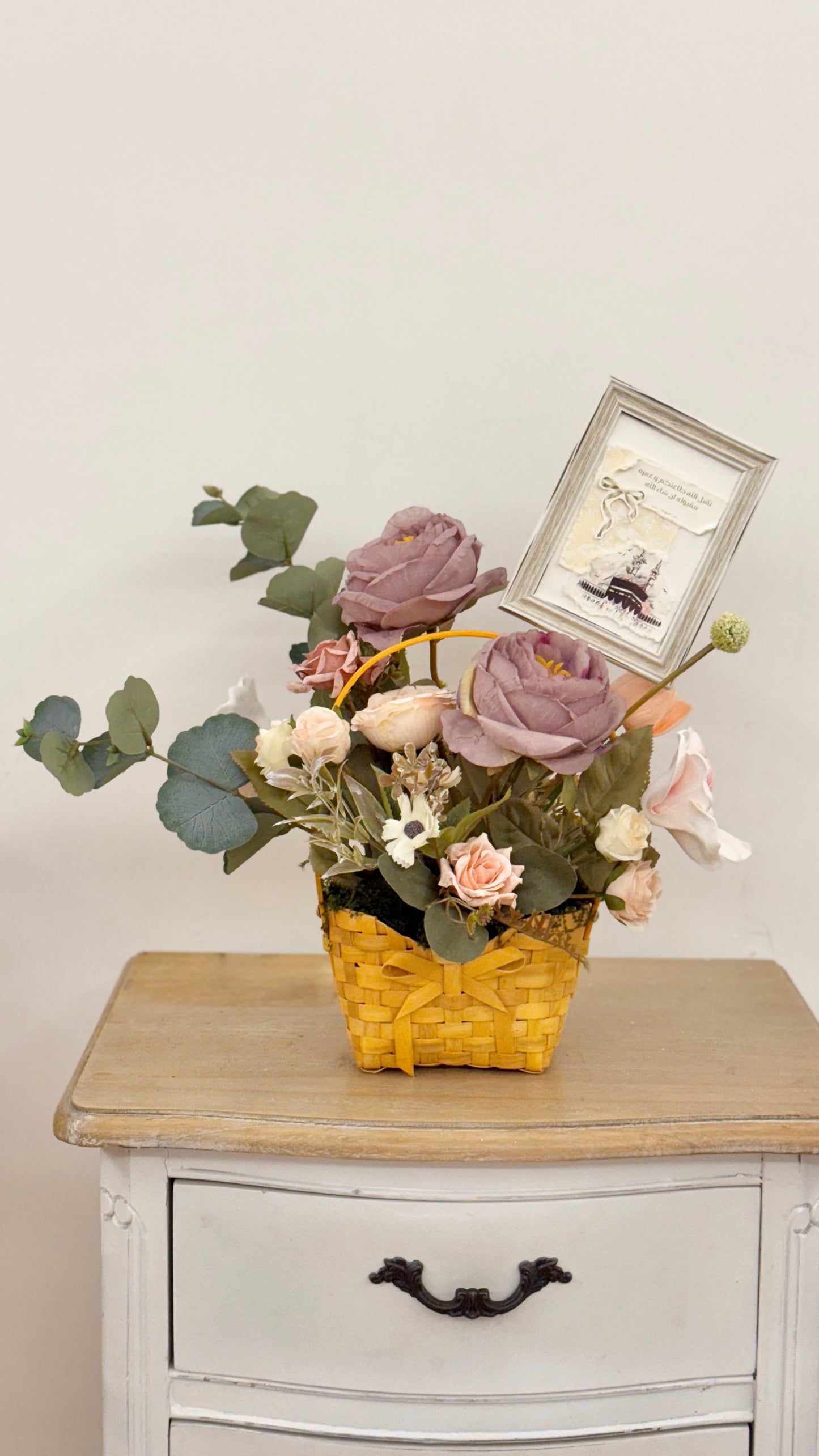 Small artificial flower basket
