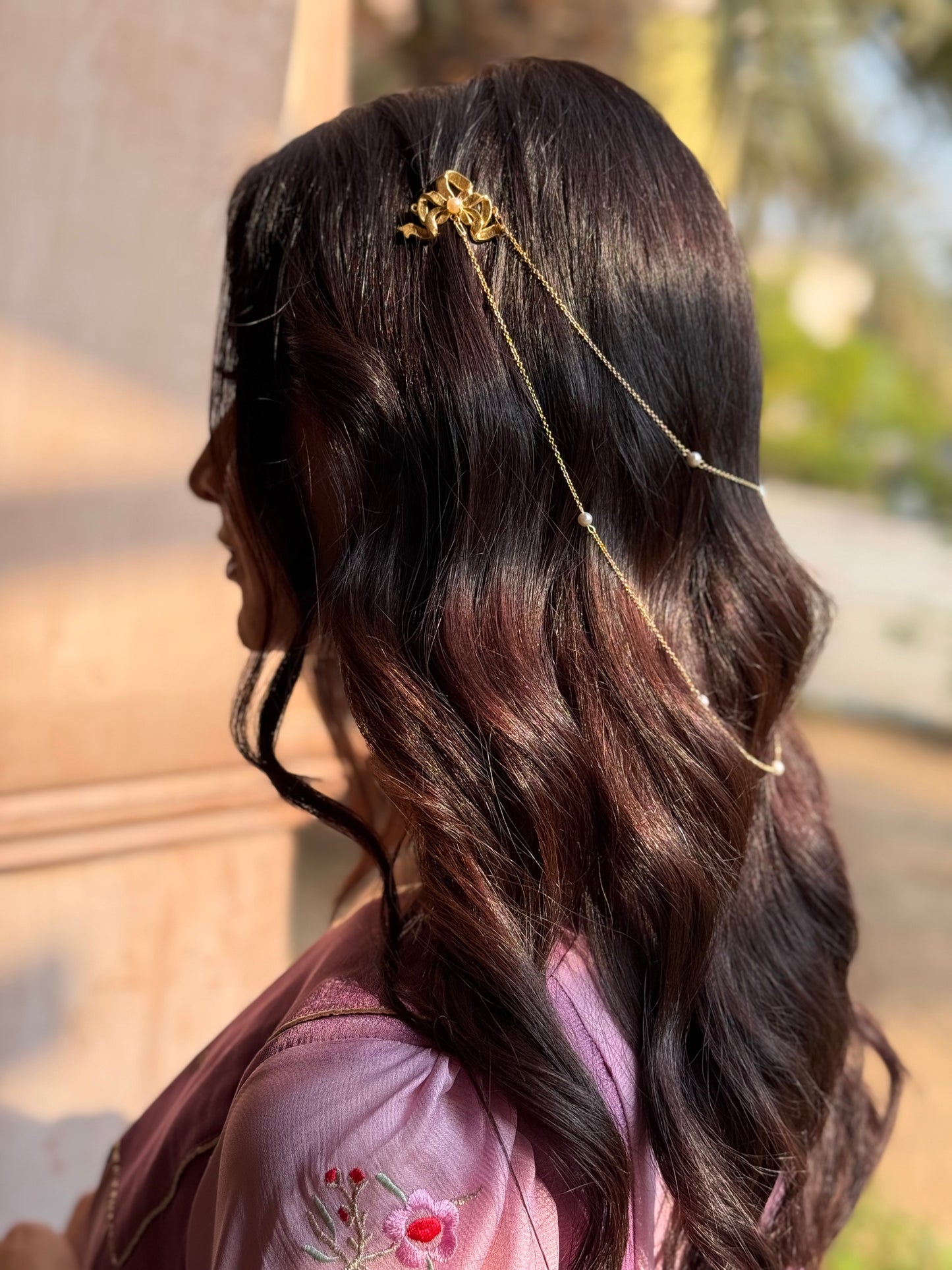 Victorian bow hair clips