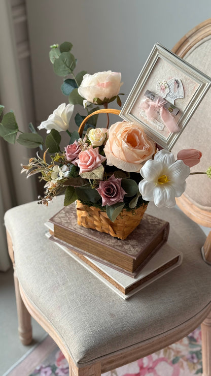 Small artificial flower basket