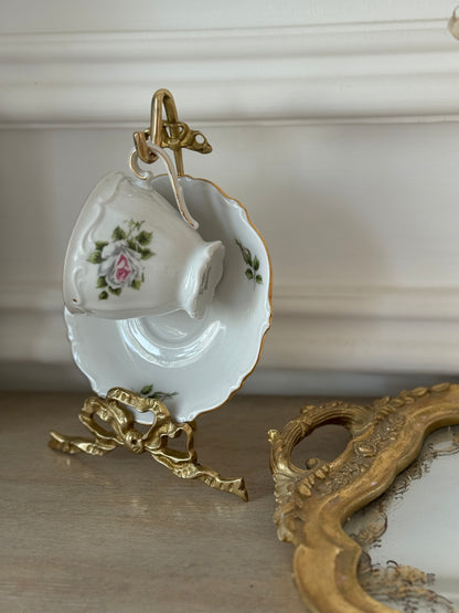 Brass vintage style Tea cup and Saucer Holder