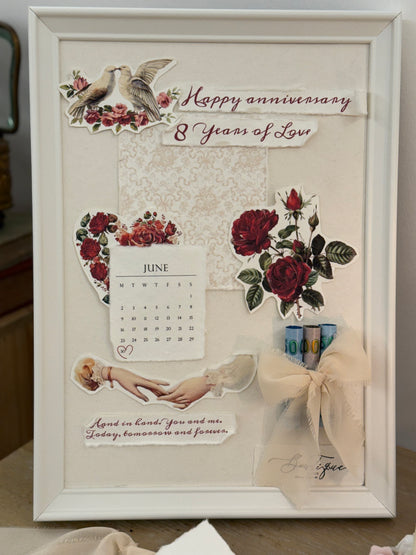 Framed gift wrapping anniversary