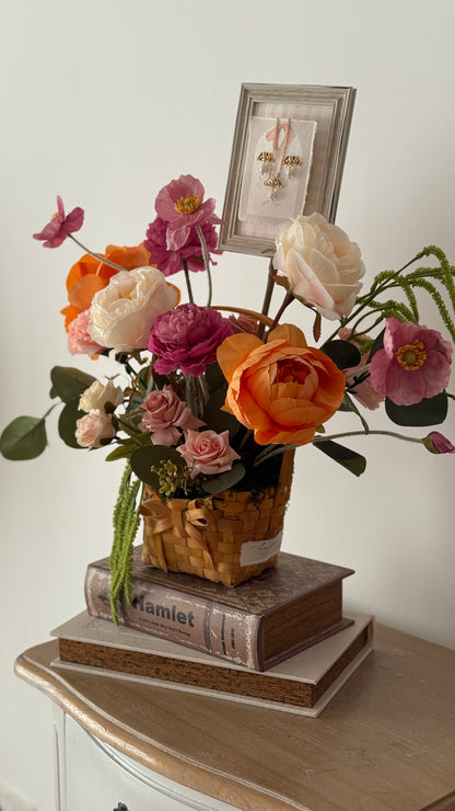 Small artificial flower basket