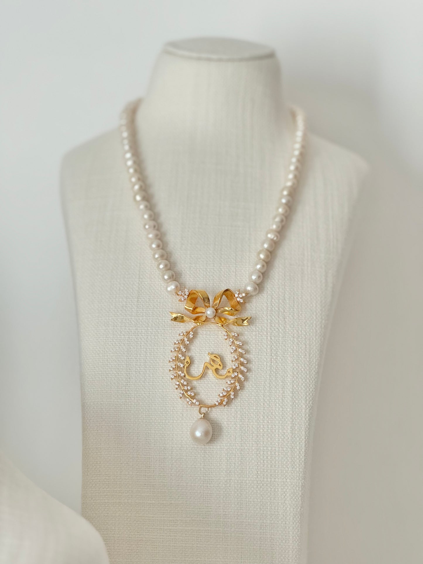 Gold plated silver with zircon & pearls