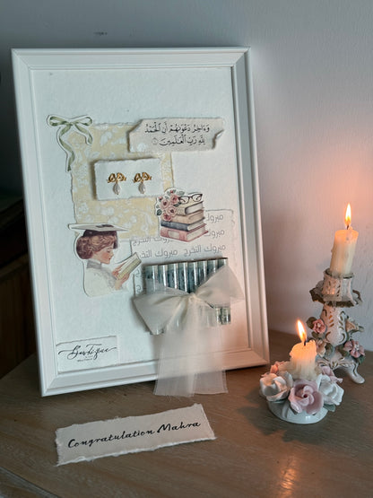 Framed gift wrapping girls graduation soft