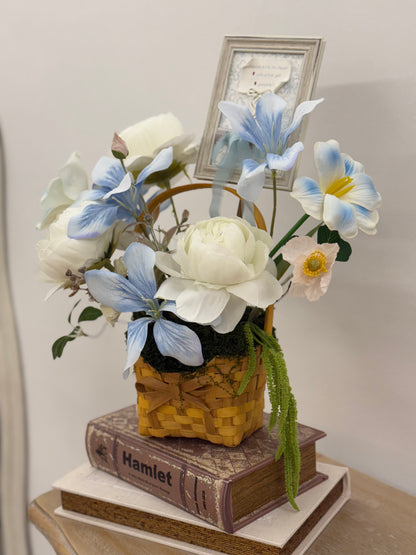 Small artificial flower basket