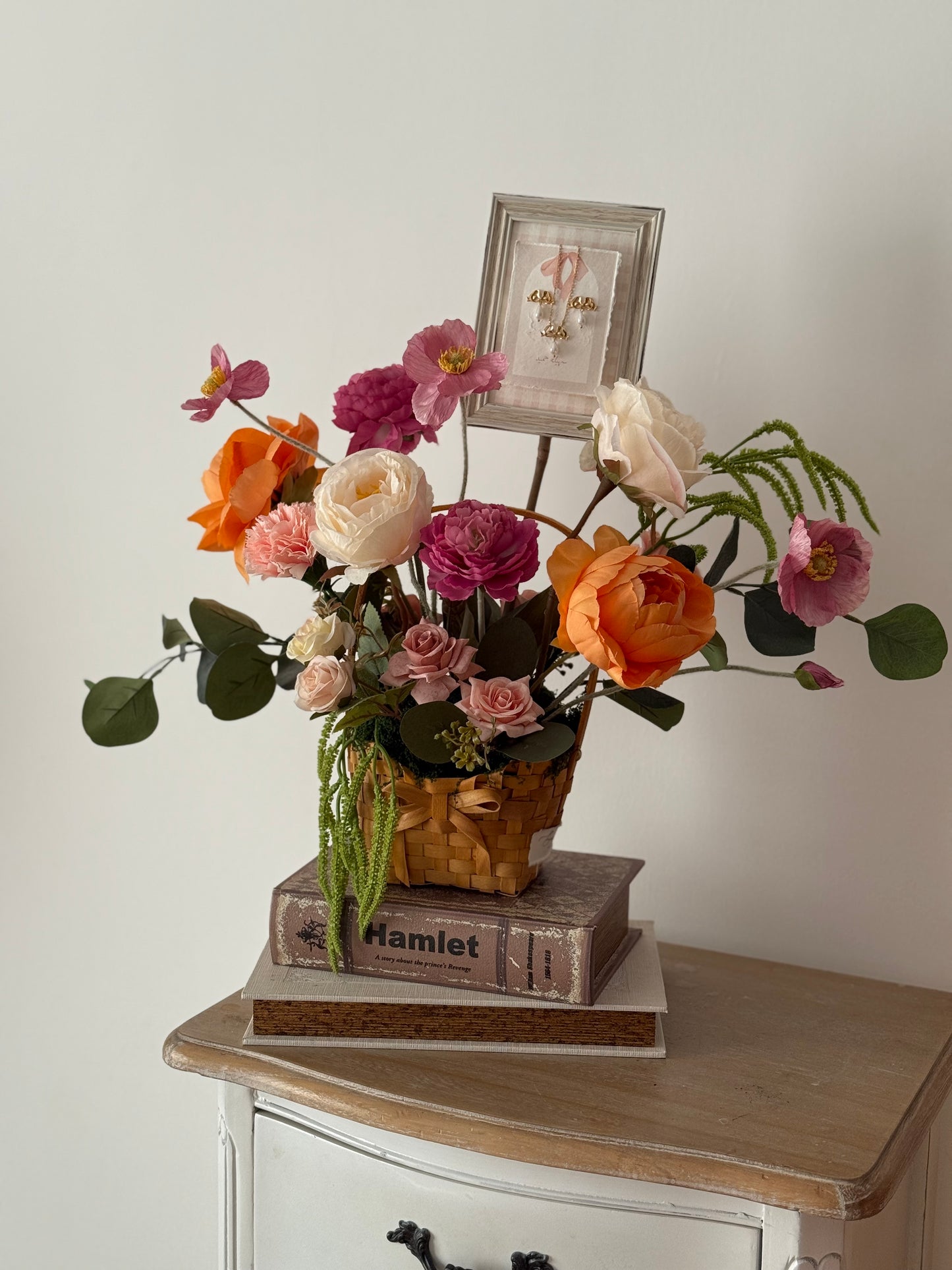 Small artificial flower basket