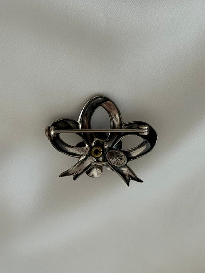 Vintage sterling silver bow brooch