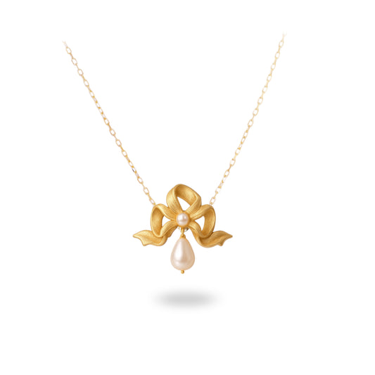 Victorian bow necklace