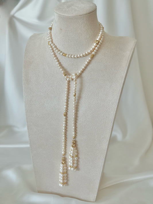 Your way pearl tassel necklace