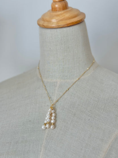 Mini pearl tassel necklace