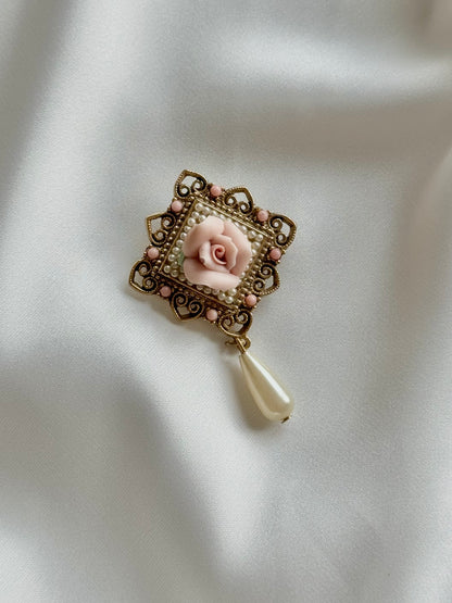 Vintage rose brooch