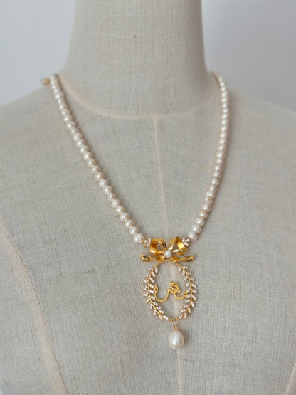 Gold plated silver with zircon & pearls