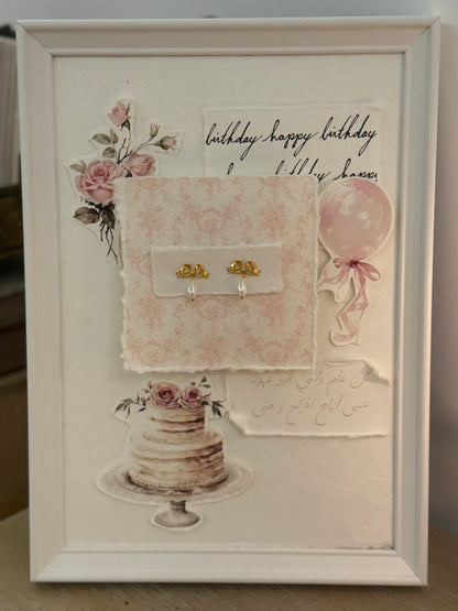 Framed gift wrapping girls birthday