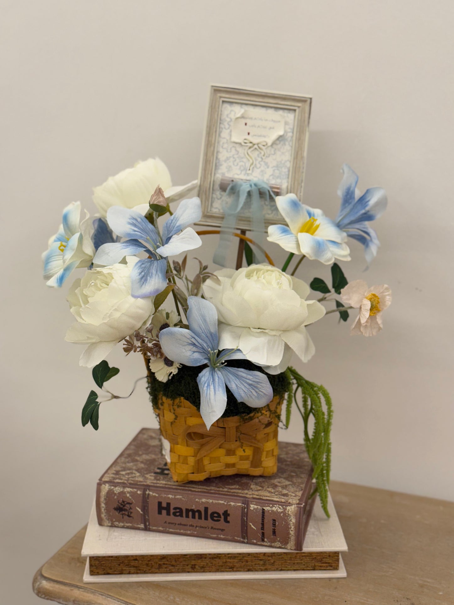 Small artificial flower basket