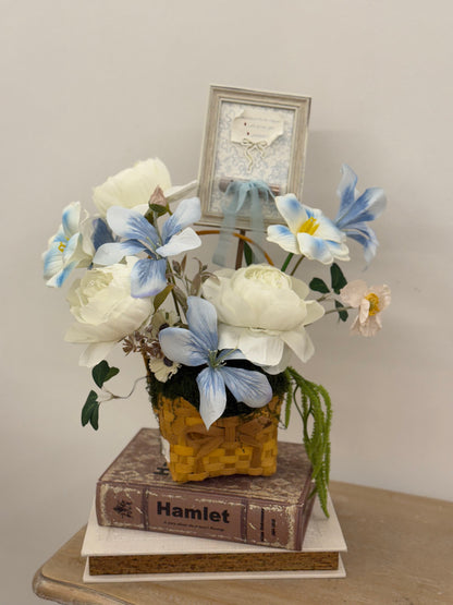Small artificial flower basket