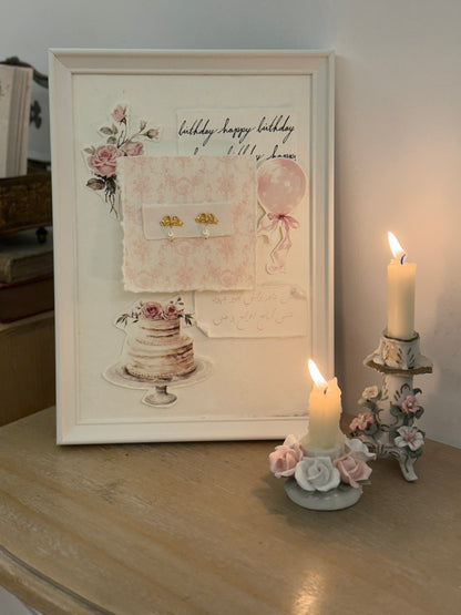 Framed gift wrapping girls birthday