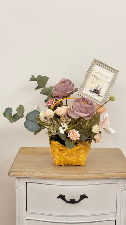 Small artificial flower basket