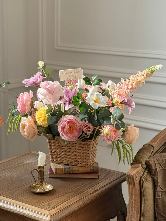 Large basket flower arrangement