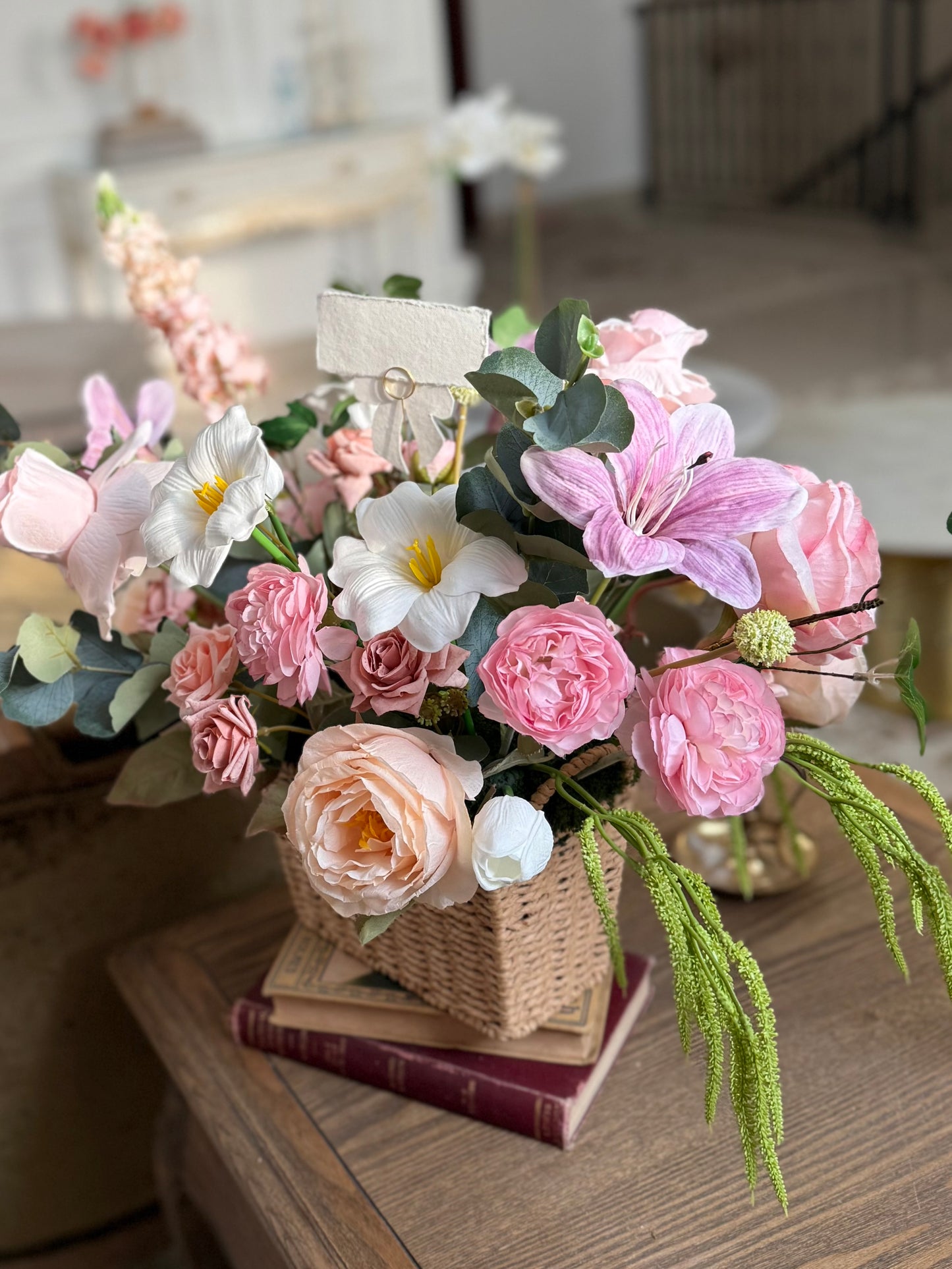 Large basket flower arrangement