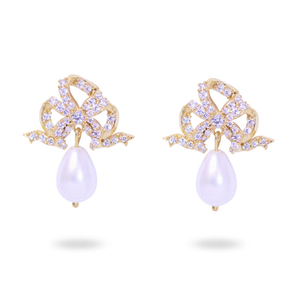 Victorian bow full zircon earring