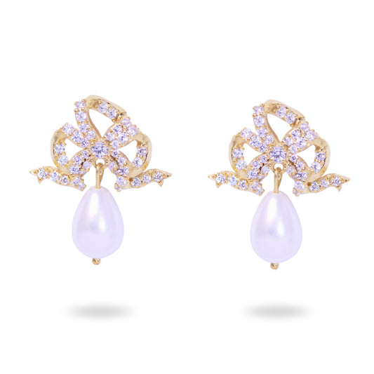 Victorian bow full zircon earring