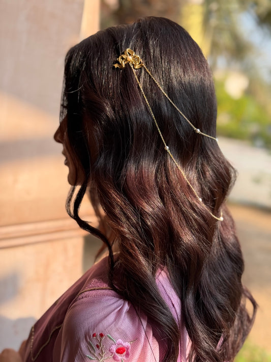 Victorian bow hair clips