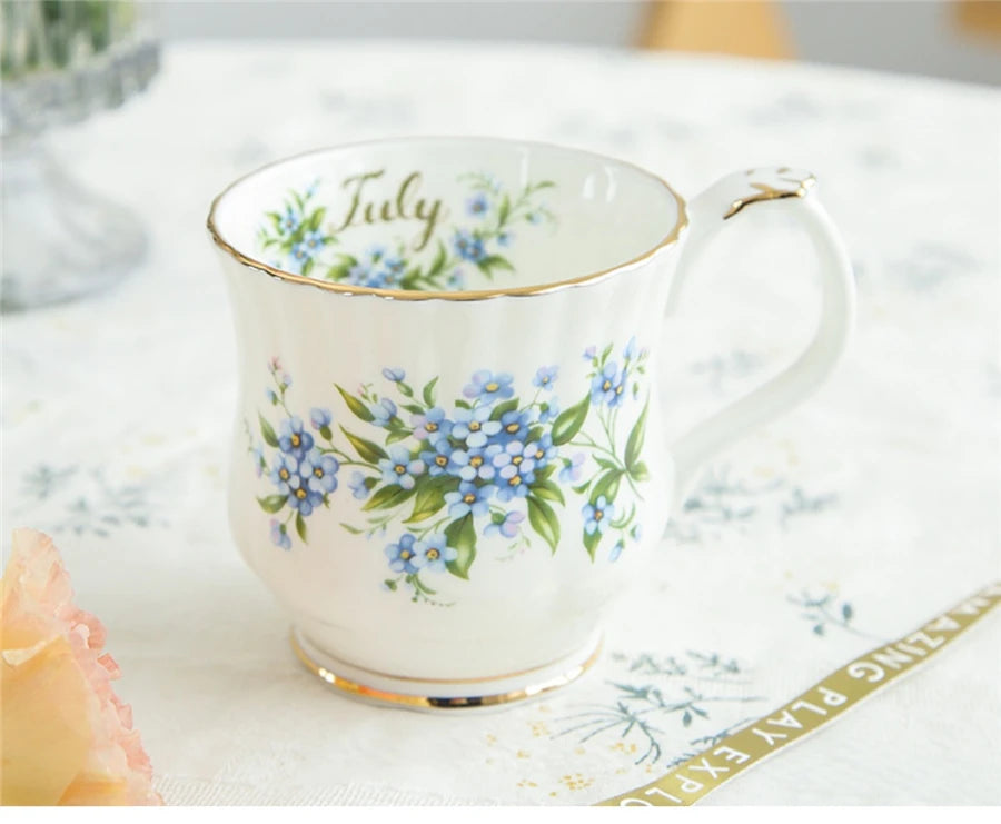 Vintage style Ceramic Seasonal Flower Mug