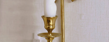 Bow brass wall candle holder vintage style