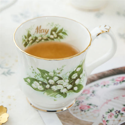 Vintage style Ceramic Seasonal Flower Mug