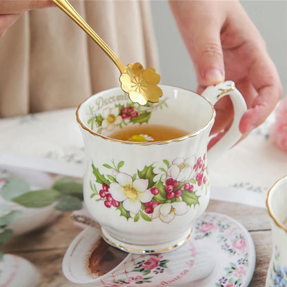 Vintage style Ceramic Seasonal Flower Mug