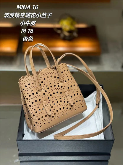 Calfskin Micro Tote Bag Lace Pattern