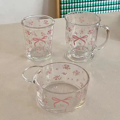 Glass with bow design