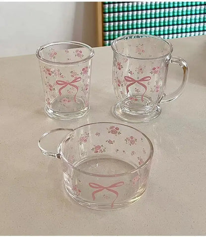 Glass with bow design