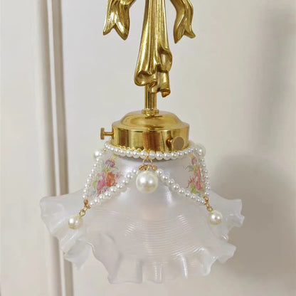 Brass Bow antique style Glass wall lamp