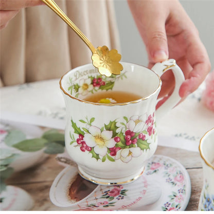 Vintage style Ceramic Seasonal Flower Mug