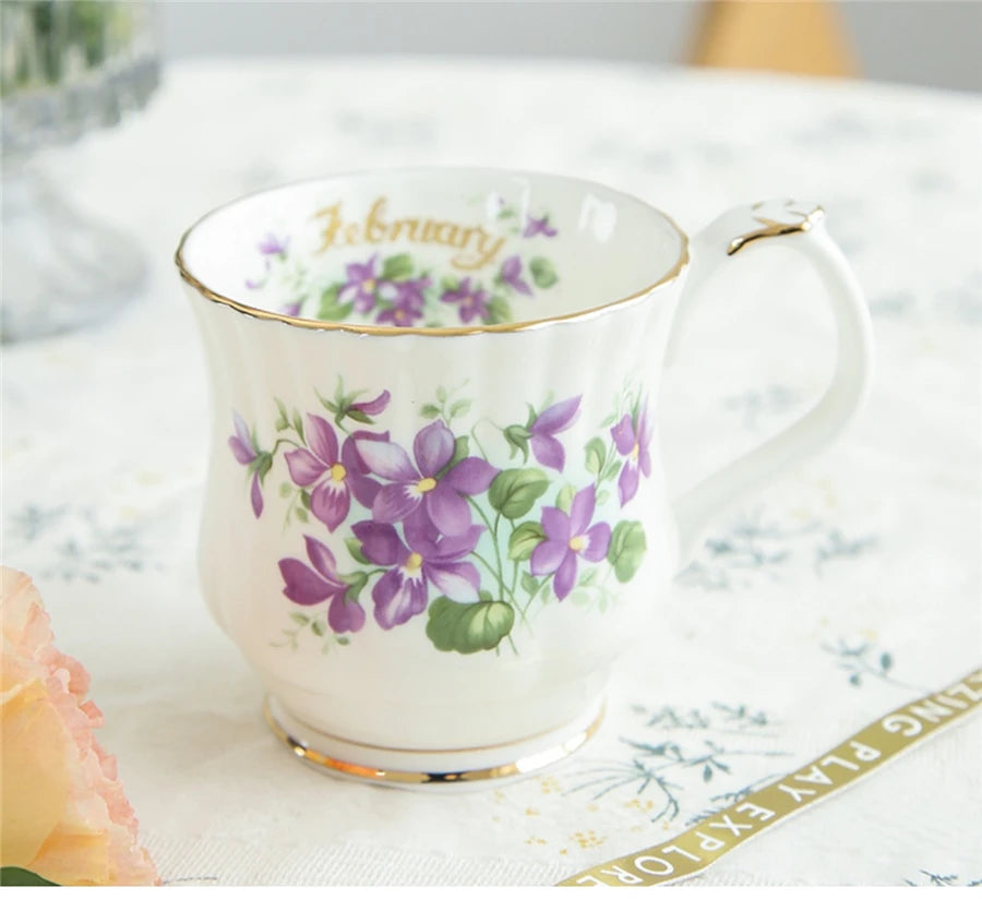 Vintage style Ceramic Seasonal Flower Mug