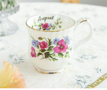 Vintage style Ceramic Seasonal Flower Mug