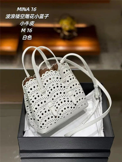 Calfskin Micro Tote Bag Lace Pattern