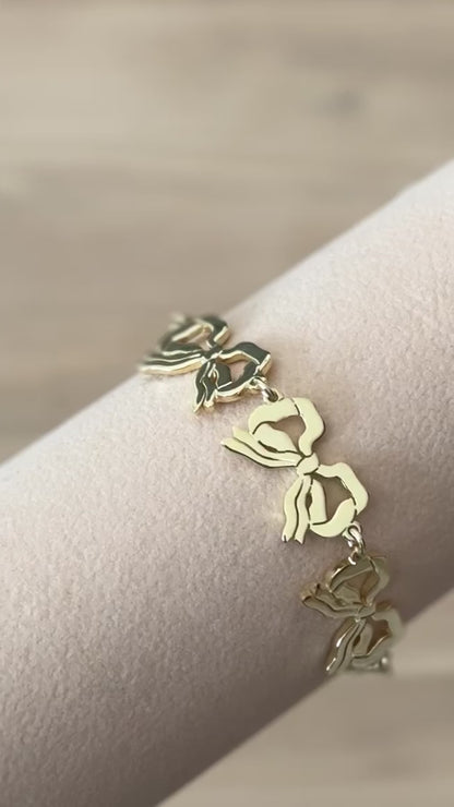 FF01.G bracelet - Gold plated silver 3 bows bracelet (Deliver within 5-7 days)